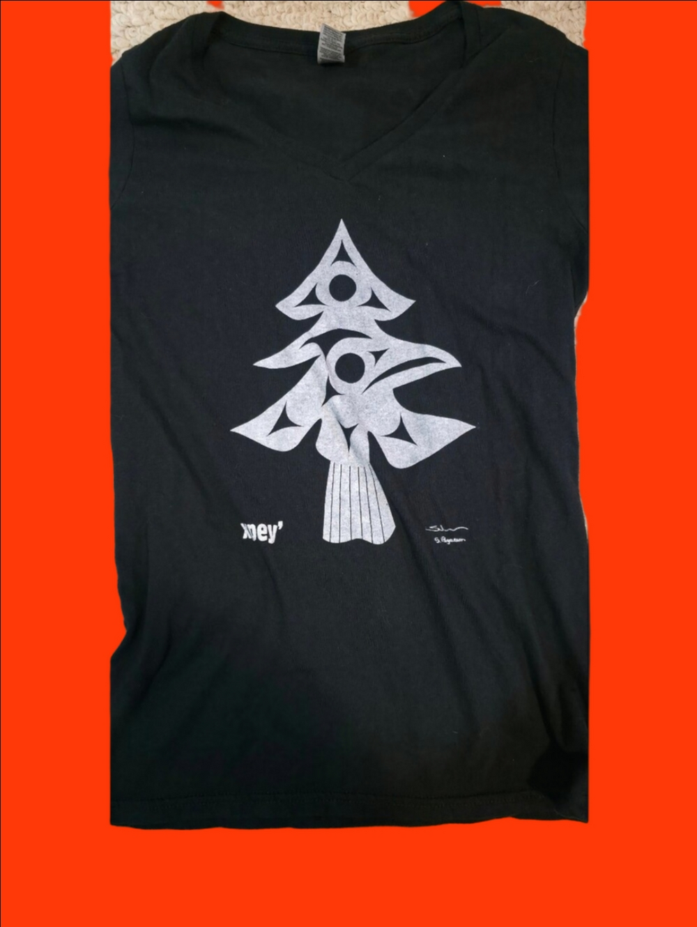 4/$25 Deal! Xpey Black Short-Sleeve Tee with Tree Graphic